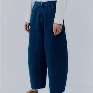 Monica Cordera Curved Leg Pant in Denim